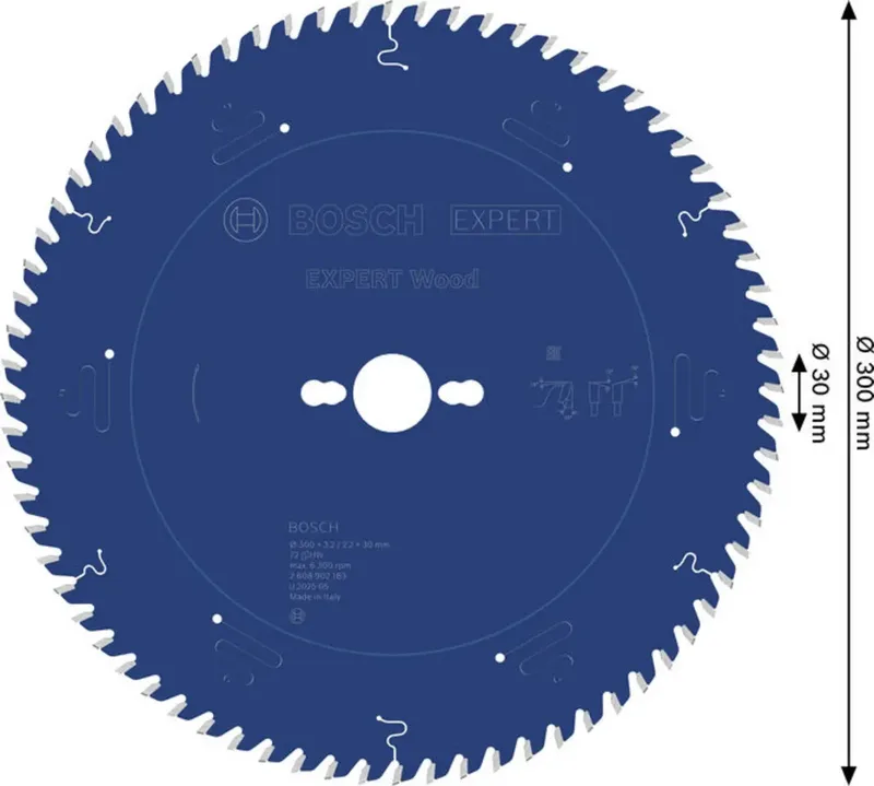 Bosch Accessories 2608902183 2608902183 Lame de scie circulaire 300 x 30.0 x 2.2 mm Nombre de dents: 72 1 pc(s) de Bosch Professional – image du produit 2 sur 2