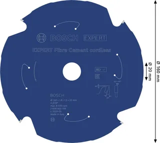 Bosch Accessories 2608902199 2608902199 Lame de scie circulaire 160 x 20.0 x 1.2 mm Nombre de dents: 4 1 pc(s) de Bosch Professional – image du produit 2 sur 2