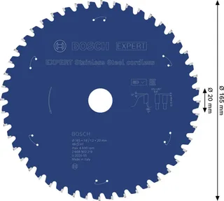 Bosch Accessories 2608902219 2608902219 Kreissägeblatt 165 x 20.0 x 1.2 mm Zähneanzahl: 48 1 St. von Bosch Professional – Produktbild 2 von 2