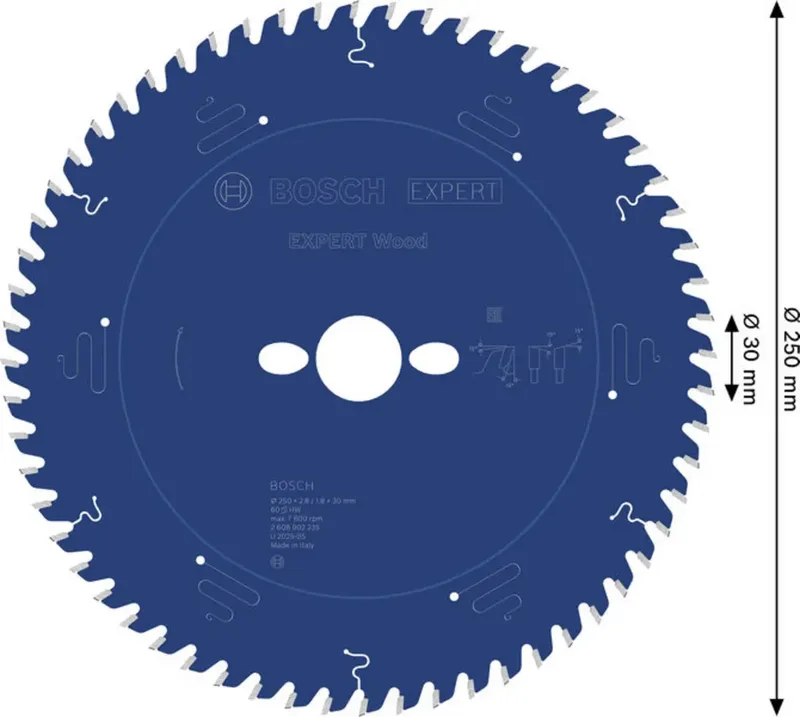 Bosch Accessories 2608902235 2608902235 Kreissägeblatt 250 x 30.0 x 1.8 mm Zähneanzahl: 60 1 St. von Bosch Professional – Produktbild 2 von 2