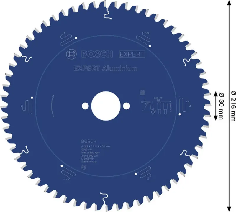 Bosch Accessories 2608902237 2608902237 Kreissägeblatt 216 x 30.0 x 1.6 mm Zähneanzahl: 60 1 St. von Bosch Professional – Produktbild 2 von 2