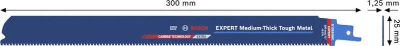 Bosch Accessories 2608902326 EXPERT Medium-Thick Tough Metal S1255HHC Säbelsägeblatt Sägeblatt-Länge 300 mm 1 St. von Bosch Professional – Produktbild 2 von 2