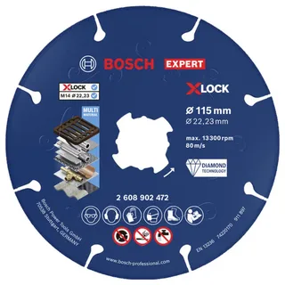Bosch Accessories 2608902472 2608902472 Diamanttrennscheibe Durchmesser 115 mm Bohrungs-Ø 22.23 mm Gusseisen, Edelstahl, Stahl, NE-Metalle, Faserverstärkte by Bosch Professional – product image 1 of 2