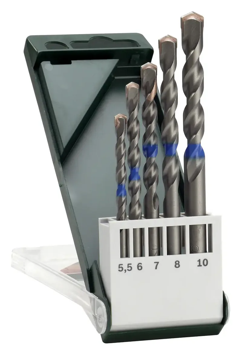 Bosch Accessories 2609255418 Beton-Spiralbohrer-Set 5teilig 5.5 mm, 6 mm, 7 mm, 8 mm, 10 mm Zylinderschaft 1 Set von Bosch Professional – Produktbild