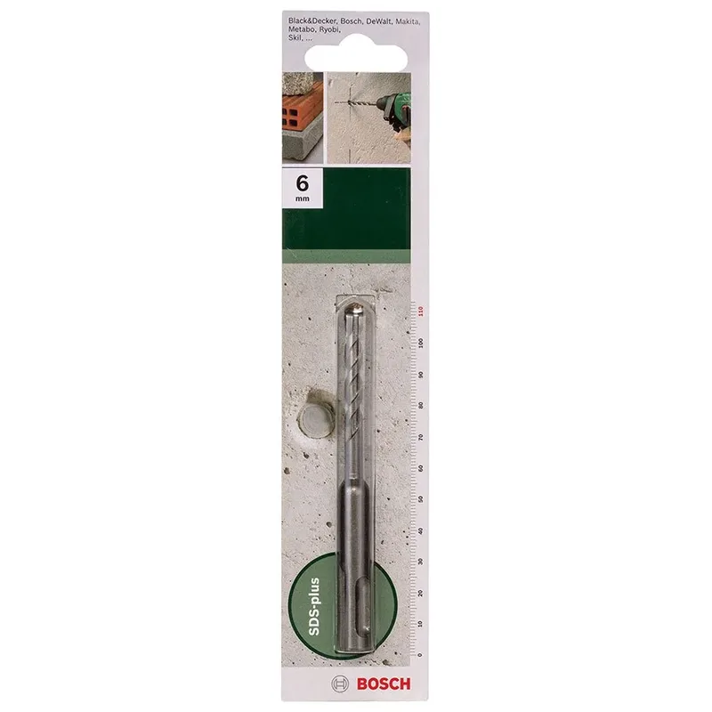 Bosch Accessories 2609255506 2609255506 Hartmetall Hammerbohrer 6 mm Gesamtlänge 110 mm SDS-Plus 1 St. de Bosch Professional – image du produit