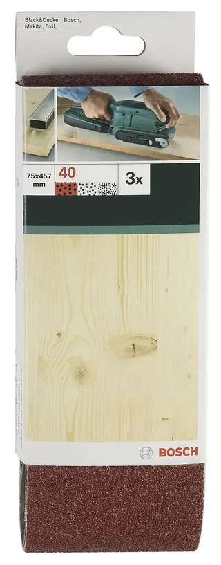 Bosch Accessories 2609256217 Schleifband Körnung (num) 60 (L x B) 533 mm x 75 mm 3 St. von Bosch Professional – Produktbild 1 von 2