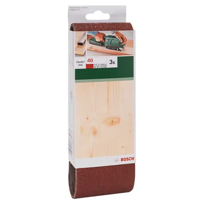 Bosch Accessories 2609256206 Schleifband Körnung (num) 80 (L x B) 457 mm x 75 mm 3 St. von Bosch Professional – Produktbild 2 von 2