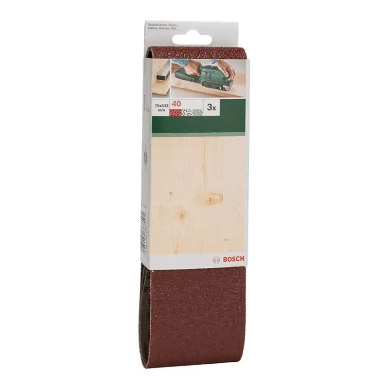 Bosch Accessories 2609256218 Schleifband Körnung (num) 80 (L x B) 533 mm x 75 mm 3 St. de Bosch Professional – image du produit 2 sur 2