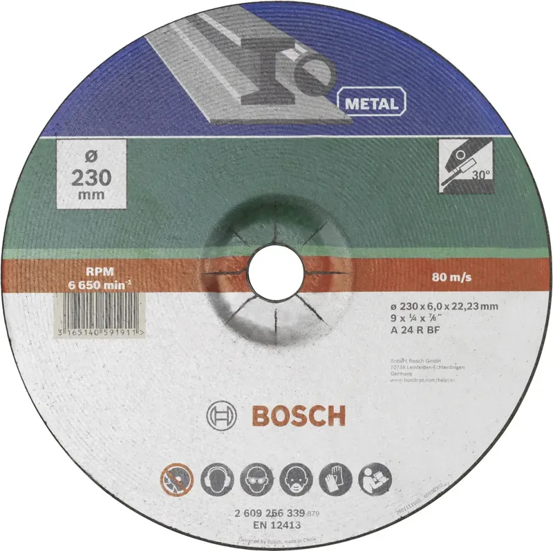 Bosch Accessories 2609256339 2609256339 Schruppscheibe gekröpft Durchmesser 230 mm Bohrungs-Ø 22.23 mm Metall 1 St. by Bosch Professional – product image