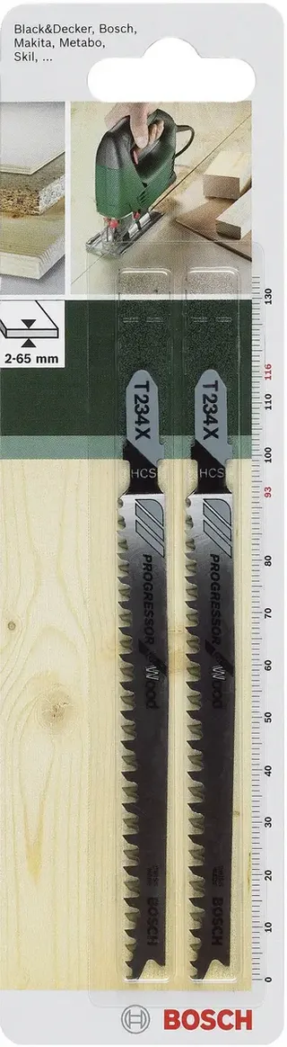 Bosch Accessories 2609256727 Stichsägeblatt HCS, T 234 X Progressor for Wood 2 St. de Bosch Professional – image du produit 1 sur 2
