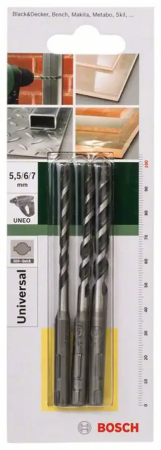 Bosch Accessories 2609256919 Multifunctionele boorset 3-delig 5.5 mm, 6 mm, 7 mm Gezamenlijke lengte 100 mm SDS-Quick 1 set(s) de Bosch Professional – image du produit 2 sur 2