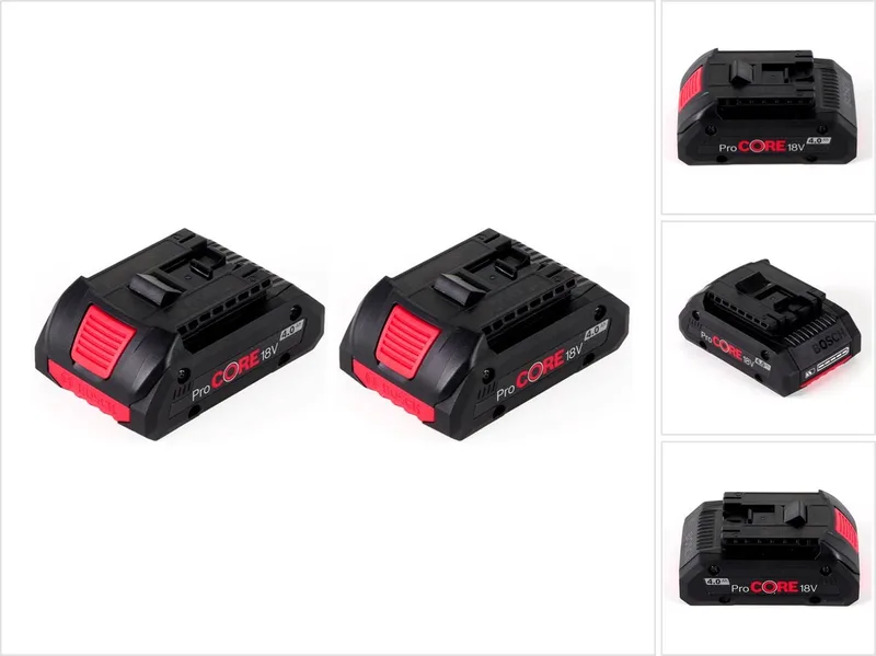 Bosch accu-starterset 18 V met 2x ProCORE18V 4,0 Ah accupack ( 1600A016GB ) by Bosch Professional – product image