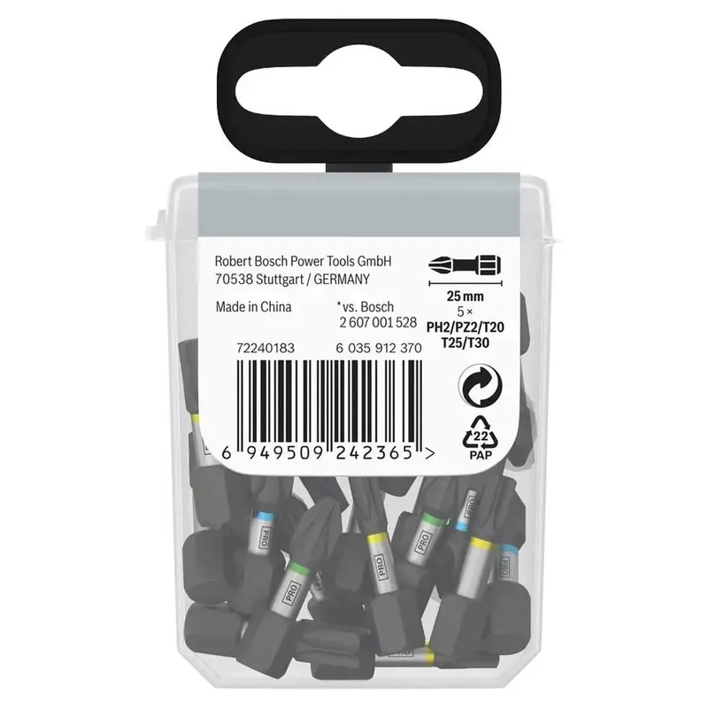 Bosch ASSORTIMENT 25 PRO BITS IMPACT 25MM van Bosch Professional – productafbeelding 2 van 2
