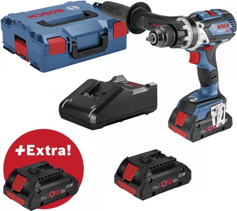 BOSCH BLAUW GSB 18V-110 C PROFESSIONAL | ACCUSCHROEF KLOPBOORMACHINE | 2X 18V PROCORE 4.0AH LI-ION IN L-BOXX de Bosch Professional – image du produit