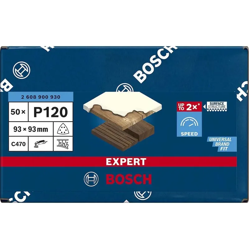 Bosch EXPERT C470 - Schuurpapier - 93 x 93 mm - Korrel 120 - 50 Stuks de Bosch Professional – image du produit 4 sur 6