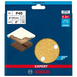 Bosch Accessories EXPERT C470 2608900813 Excenter slibepapir perforeret Kornstørrelse 40 (Ø) 150 mm 5 stk von Bosch Professional – Produktbild 3 von 6