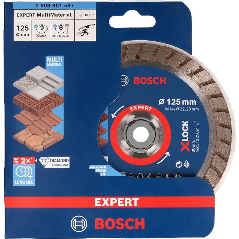 Bosch Expert Multimaterial X-Lock Diamantdoorslijpschijf 125x22,23mm - 2608901597 van Bosch Professional – productafbeelding 2 van 3
