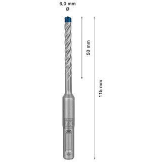 Bosch EXPERT SDS plus-7X hamerboor 6 x 50 x 115 mm by Bosch Professional – product image 2 of 6