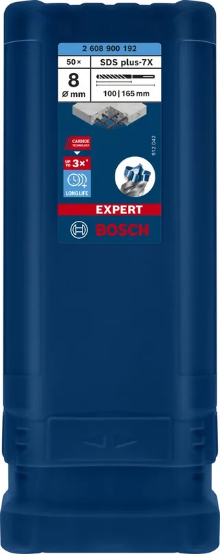 Bosch Accesorios Foret Sds-plus Pour Mur Expert 7x 8x100x165 Mm 50 Unités de Bosch Professional – image du produit 1 sur 6
