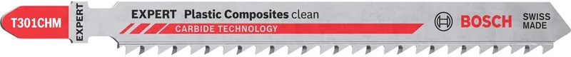 Bosch EXPERT Serie - Jigsaw Blad - 3 Stuks - Plastic Composites Clean - T 301 CHM van Bosch Professional – productafbeelding