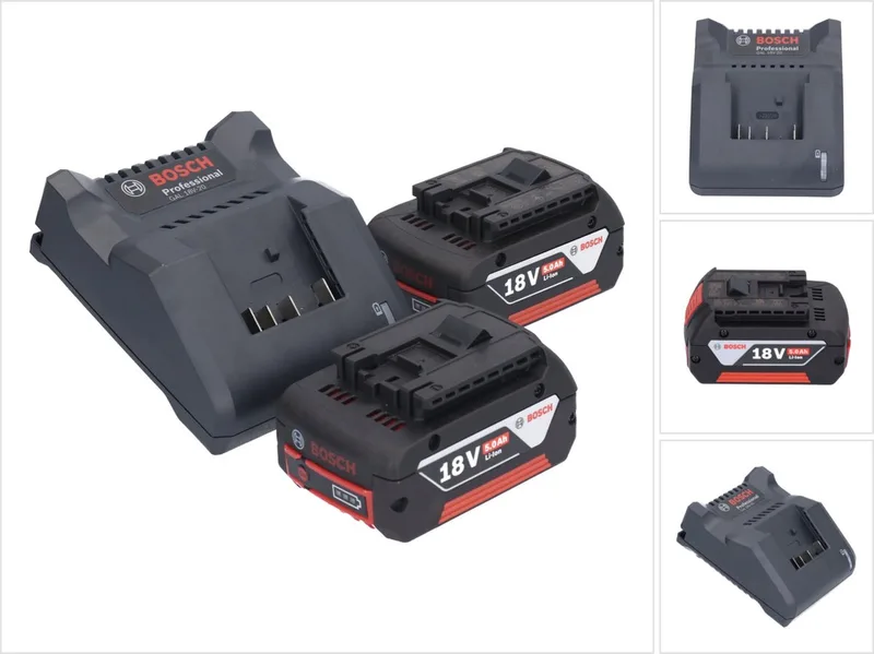 Bosch GAL 18V-20 acculader 10.8 - 18 V 2 A ( 2607226281 ) + 2x GBA 18 V 5.0 Ah accu ( 2x 2607337069 ) by Bosch Professional – product image