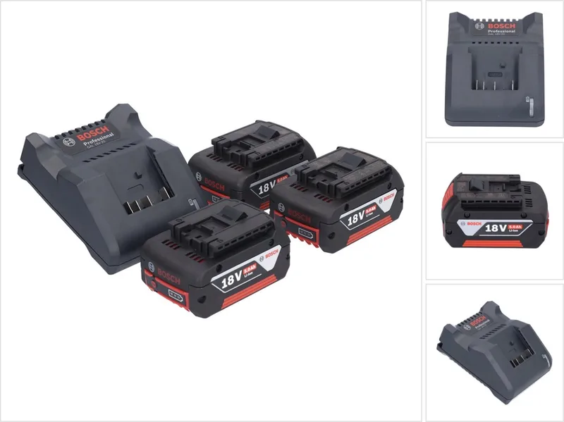 Bosch GAL 18V-20 acculader 10.8 - 18 V 2 A ( 2607226281 ) + 3x GBA 18 V 5.0 Ah accu ( 3x 2607337069 ) von Bosch Professional – Produktbild
