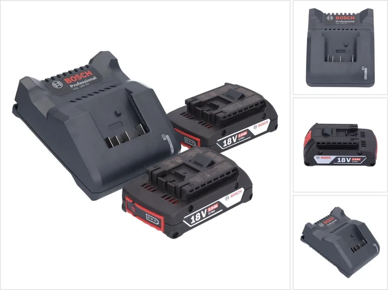 Bosch GAL 18V-20 acculader 10.8 - 18 V 2 Ah ( 2607226281 ) + 2x GBA 18 V 2.0 Ah accu ( 2x 1600Z00036 ) de Bosch Professional – image du produit