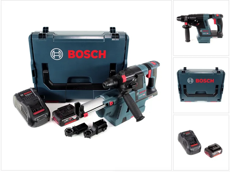 Bosch GBH 18 V-26 accuklopboormachine 18V SDS-Plus 2.6J + stofafzuiger + 1x accu 5.0Ah + lader + L-Boxx von Bosch Professional – Produktbild