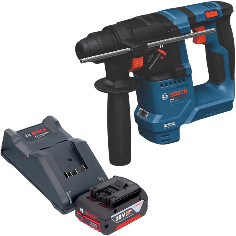 Bosch GBH 18V-18 Professional accu-boorhamer 18 V 1,5 J SDS plus Brushless + 1x accu 4,0 Ah + oplader de Bosch Professional – image du produit