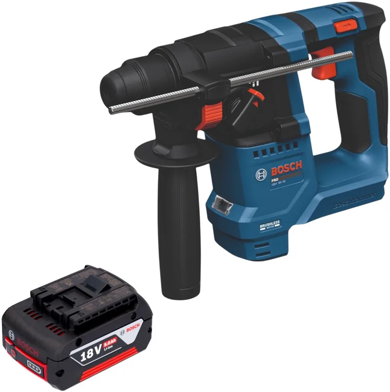 Bosch GBH 18V-18 Professional accu-boorhamer 18 V 1,5 J SDS plus borstelloos + 1x accu 5,0 Ah - zonder oplader de Bosch Professional – image du produit