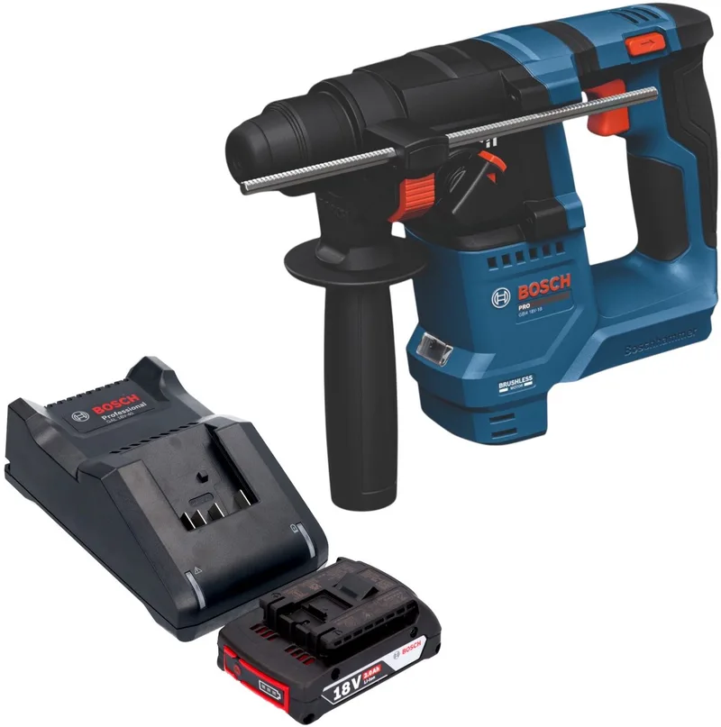 Bosch GBH 18V-18 Professional accu-boorhamer 18 V 1,5 J SDS plus Brushless + 1x accu 2,0 Ah + oplader von Bosch Professional – Produktbild