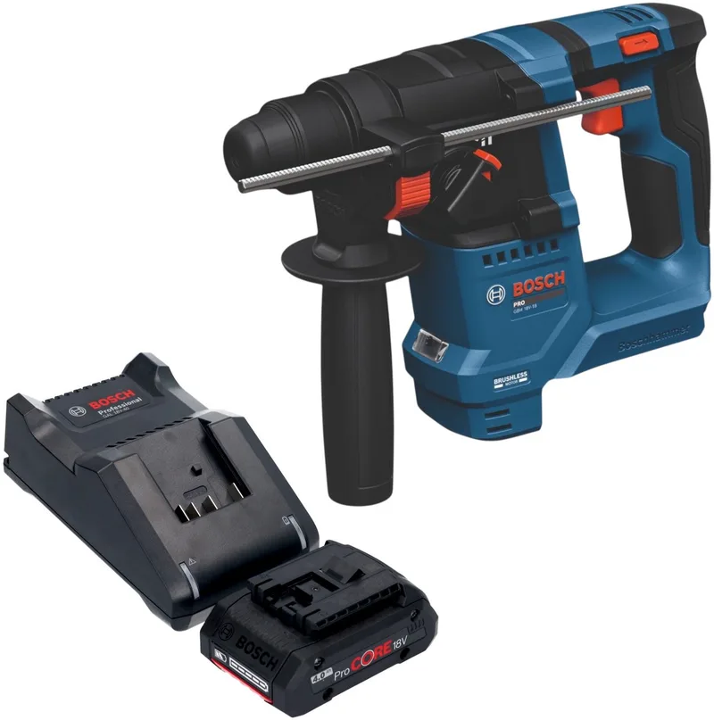 Bosch GBH 18V-18 Professional accu-boorhamer 18 V 1,5 J SDS plus Brushless + 1x ProCORE-accu 4,0 Ah + oplader von Bosch Professional – Produktbild