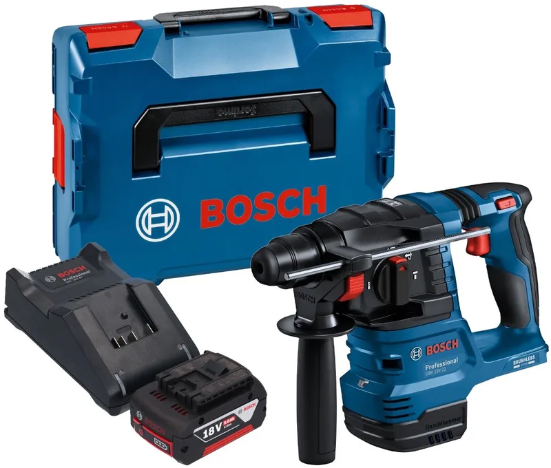 Bosch GBH 18V-22 Professional accu-boorhamer 18 V 1,9 J SDS Plus Brushless + 1x accu 5,0 Ah + oplader + L-Boxx fra Bosch Professional – produktbillede