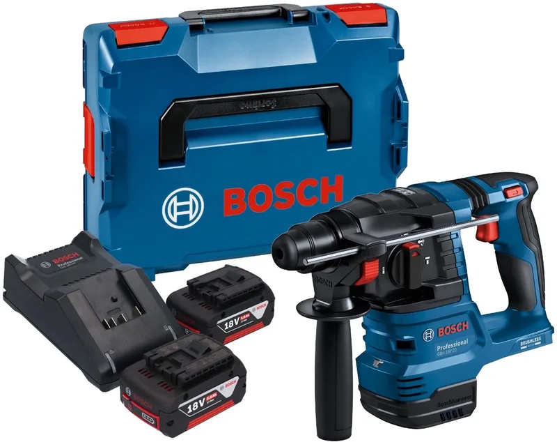 Bosch GBH 18V-22 Professional accu-boorhamer 18 V 1,9 J SDS Plus Brushless + 2x accu 5,0 Ah + oplader + L-Boxx van Bosch Professional – productafbeelding