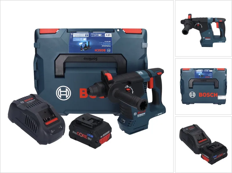 Bosch GBH 18V-24 C Professionele accu boorhamer 18 V 2,4 J Brushless SDS plus + 1x ProCORE oplaadbare accu 8,0 Ah + lader + L-BOXX by Bosch Professional – product image