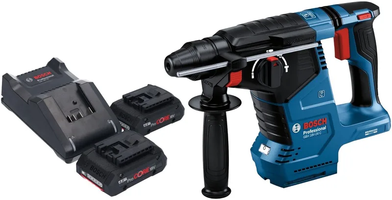 Bosch GBH 18V-24 C Professionele accu boorhamer 18 V 2,4 J Brushless SDS plus + 2x ProCORE accu 4,0 Ah + lader von Bosch Professional – Produktbild