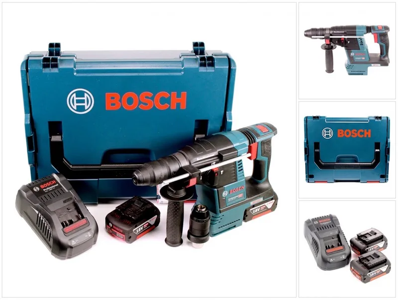Bosch GBH 18V-26 F accu-boorhamer 18V 2,6J borstelloos SDS plus + 2x accu 5,0Ah + snellader + L-Boxx de Bosch Professional – image du produit