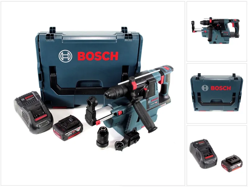 Bosch GBH 18V-26 F accu-boorhamer 18V 2,6J SDS-Plus in L-Boxx met GDE 18V-16 stofafzuiging, 1x 5Ah accu en oplader de Bosch Professional – image du produit