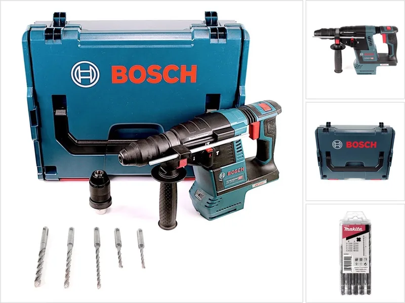 Bosch GBH 18V-26 F accu-boorhamer 18V 2,6J SDS-Plus in L-Boxx met 5-delige SDS-VPlus-hamerboorset van Bosch Professional – productafbeelding