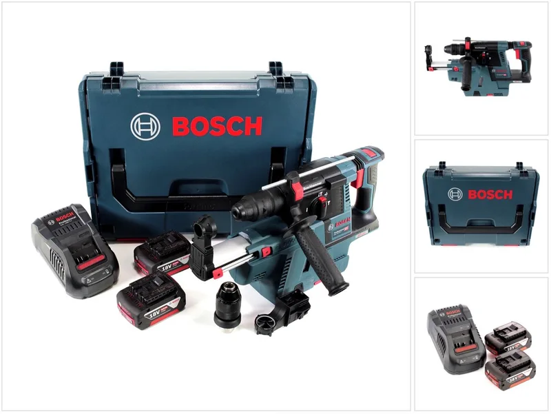 Bosch GBH 18V-26 F accuboormachine 18V 2,6J SDS-Plus in L-Boxx met GDE 18V-16 stofafzuiging, 2 x 5Ah accu en oplader von Bosch Professional – Produktbild