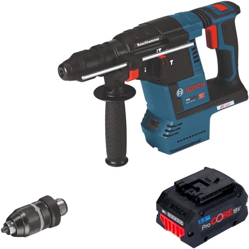 Bosch GBH 18V-26 F accuboormachine 18V 2,6J SDS-Plus Solo + snelwisselboorkop - zonder accu, zonder oplader ( 0611910000 ) de Bosch Professional – image du produit