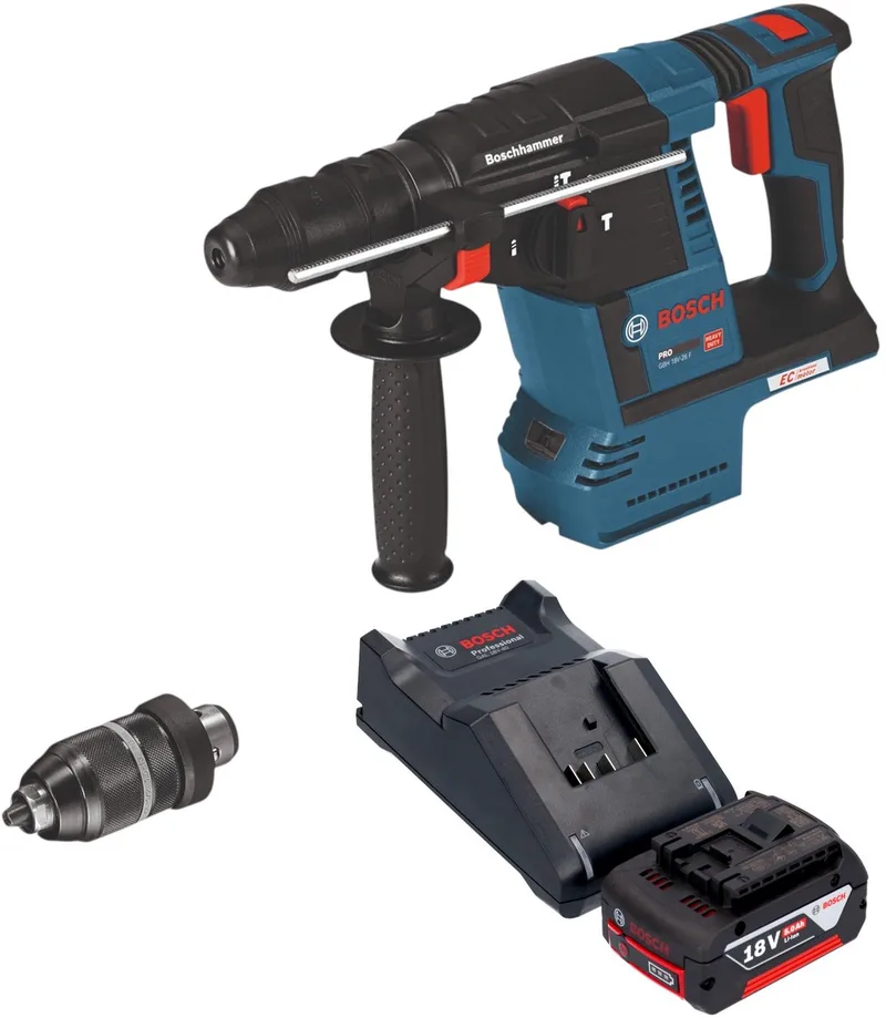 Bosch GBH 18V-26 F Professional accu-boorhamer 18 V 2,6 J SDS Plus + 1x accu 5,0 Ah + oplader de Bosch Professional – image du produit