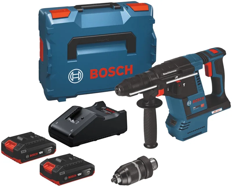 Bosch GBH 18V-26 F Professional accu-boorhamer 18 V 2,6 J SDS Plus borstelloos + 2x accu 2,0 Ah + oplader + L-Boxx by Bosch Professional – product image