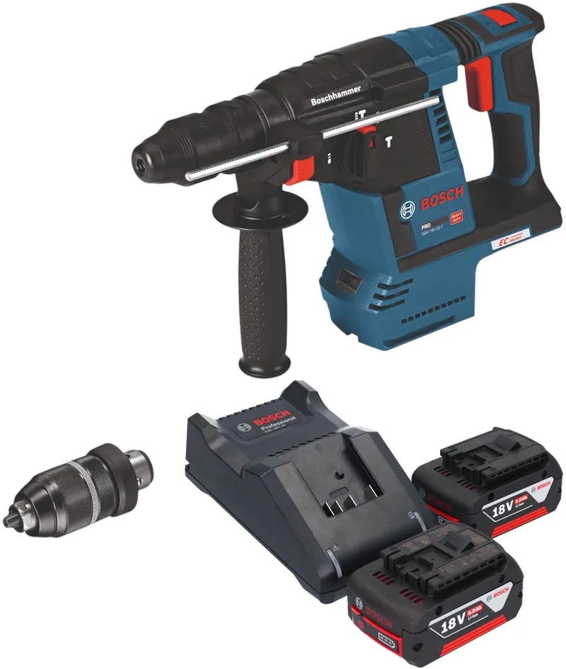 Bosch GBH 18V-26 F Professional accu-boorhamer 18 V 2,6 J SDS Plus + 2x accu 5,0 Ah + oplader de Bosch Professional – image du produit