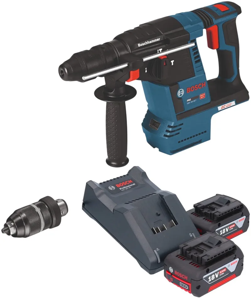 Bosch GBH 18V-26 F Professional accu-boorhamer 18 V 2,6 J SDS Plus + 2x accu 4,0 Ah + oplader by Bosch Professional – product image