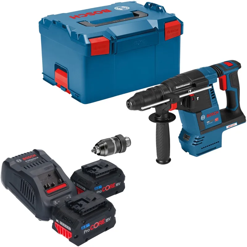Bosch GBH 18V-26 F Professional accu-boorhamer 18 V 2,6 J SDS plus Brushless + 2x ProCORE accu 8,0 Ah + oplader + L-Boxx van Bosch Professional – productafbeelding