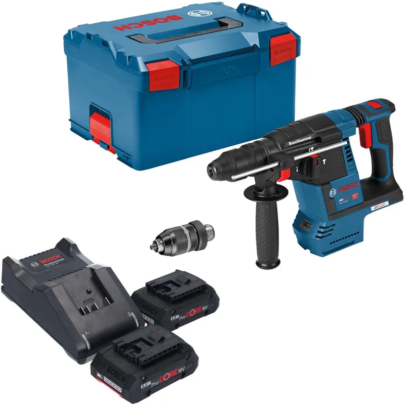 Bosch GBH 18V-26 F Professional accu-boorhamer 18 V 2,6 J SDS plus Brushless + 2x ProCORE accu 4,0 Ah + oplader + L-Boxx de Bosch Professional – image du produit