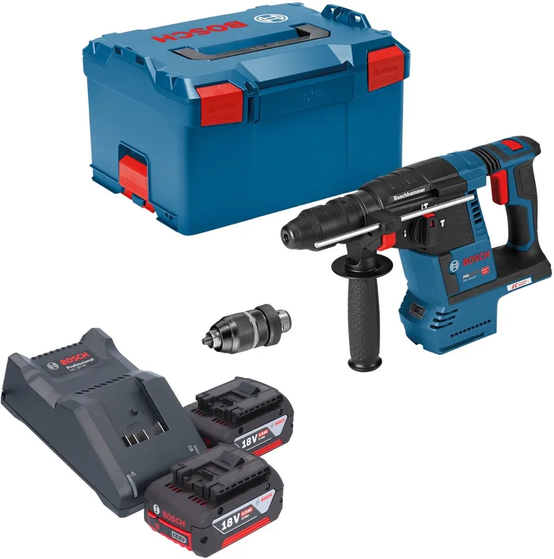 Bosch GBH 18V-26 F Professional accuboormachine 18 V 2,6 J SDS plus Brushless + 2x accu 4,0 Ah + oplader + L-Boxx von Bosch Professional – Produktbild