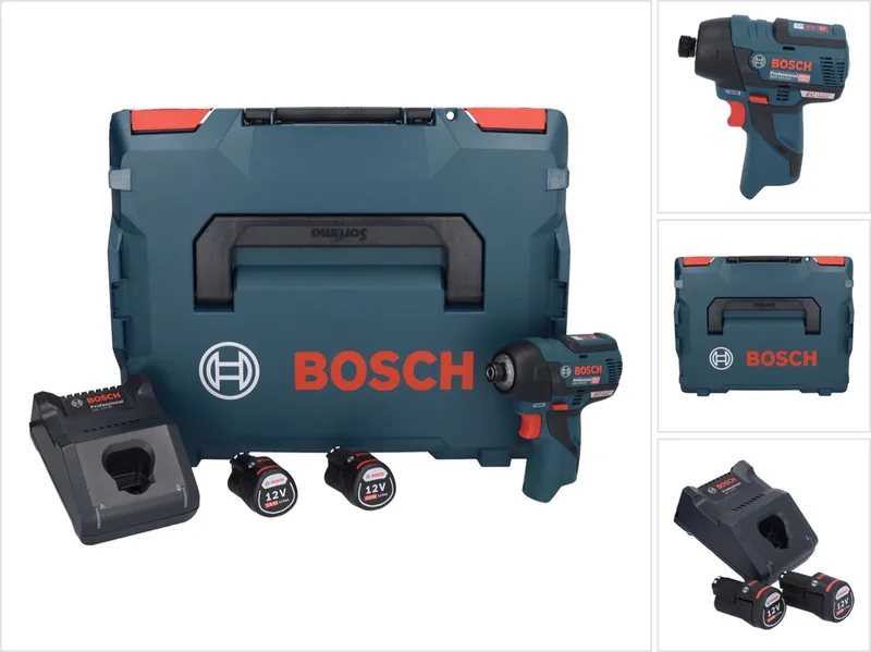 Bosch GDR 12V-110 Professionele accu-slagmoersleutel 12 V 110 Nm 1/4" borstelloos + 2x oplaadbare accu 2.0 Ah + lader + L-Boxx by Bosch Professional – product image
