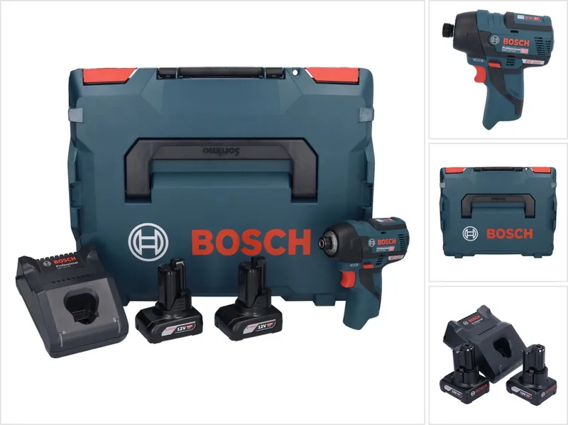 Bosch GDR 12V-110 Professionele accu-slagmoersleutel 12 V 110 Nm 1/4" borstelloos + 2x oplaadbare accu 6.0 Ah + lader + L-Boxx by Bosch Professional – product image